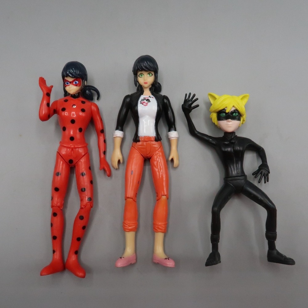 Miraculous Ladybug Figures Lot Cat Noir Marinette Dupain-Cheng 6 inch